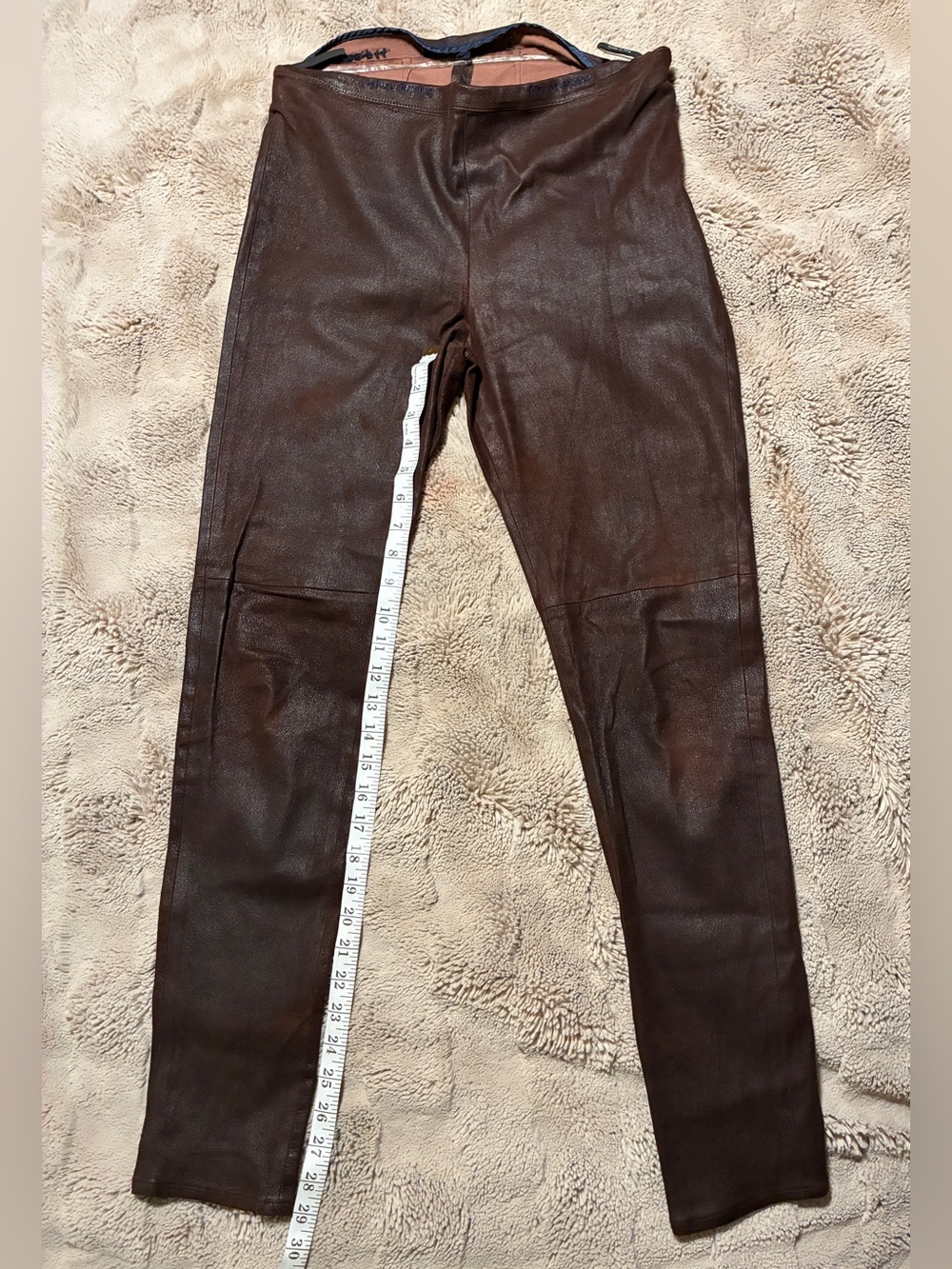 Brown 100% lamb Leather Leggings